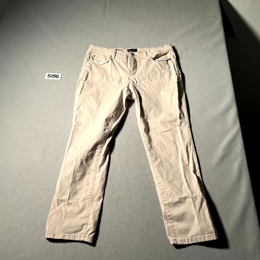 Charter Club Jeans Womens 12 Petites Beige Denim Cotton‎ Lexington Straight Leg